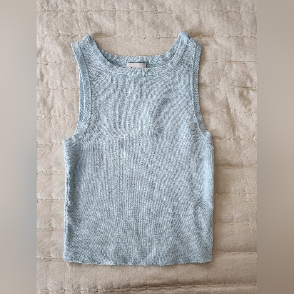La Hearts Sky Blue Knit Top